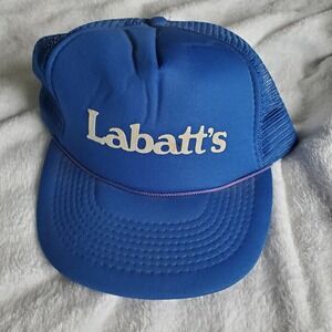 Vintage Labatt's Beer Snapback Mesh Trucker Hat Cap Blue Labatt